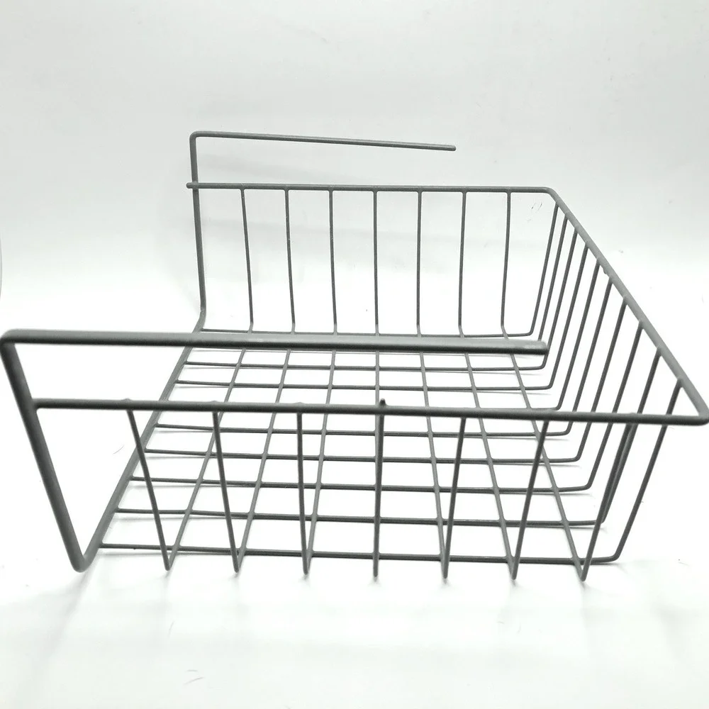 Under Shelf Baskets Set of 2 White Black Metal Storage Organizer Wire